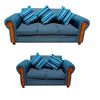 Juego de Living Almore Acapulco Sof&aacute; 3 Cuerpos + Sof&aacute; 2 Cuerpos Azul