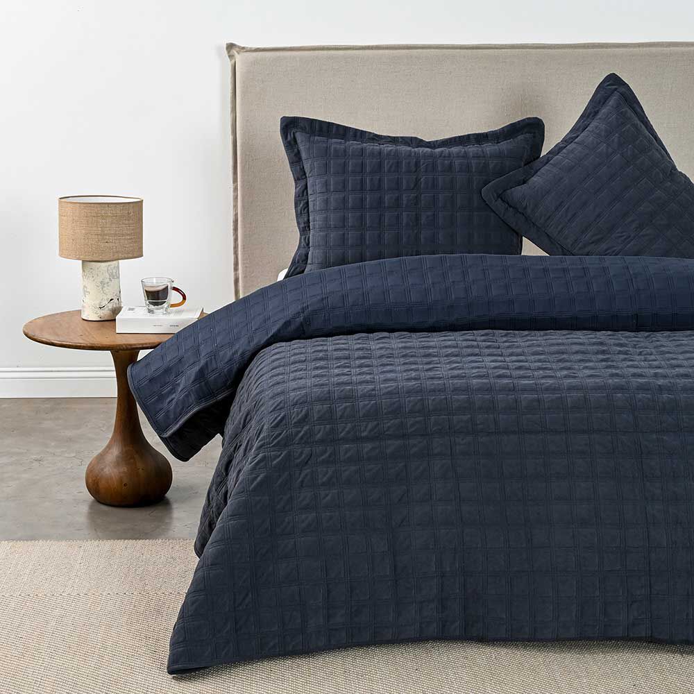 Quilt Cannon 2 Plazas Squares Cobalt