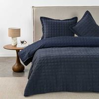 Quilt Cannon 2 Plazas Squares Cobalt