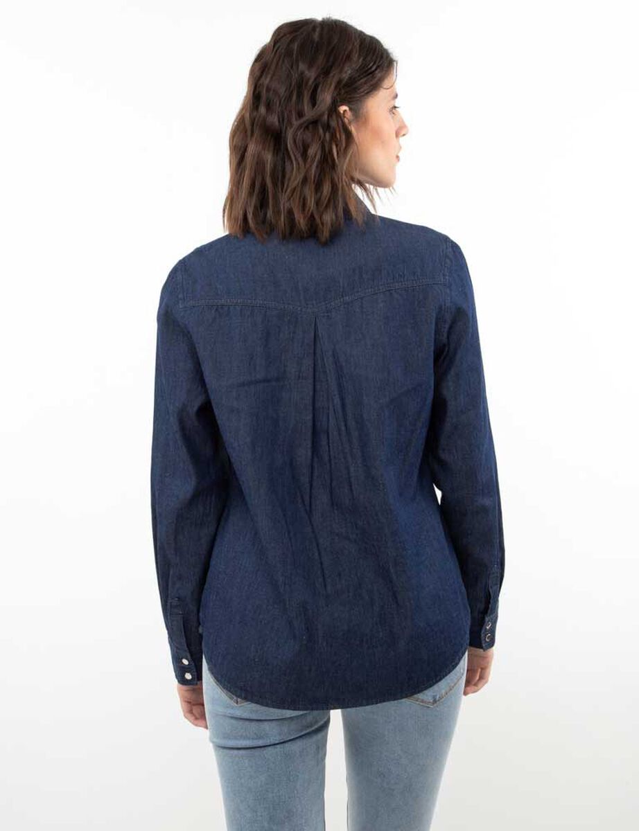 Blusa Denim Manga Larga Mujer Zibel