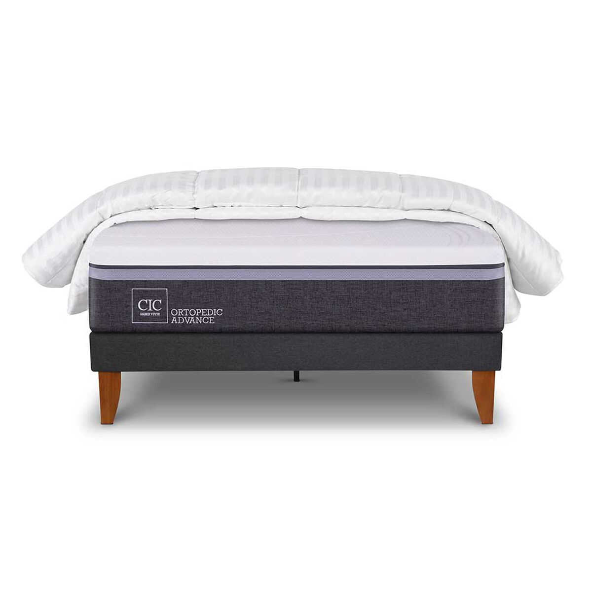 Cama Europea CIC 1,5 Plazas Ortopedic Advance + Plumón