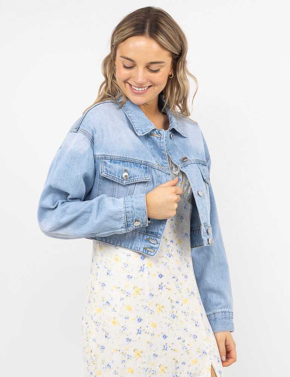 Chaqueta Crop Denim Mujer Icono