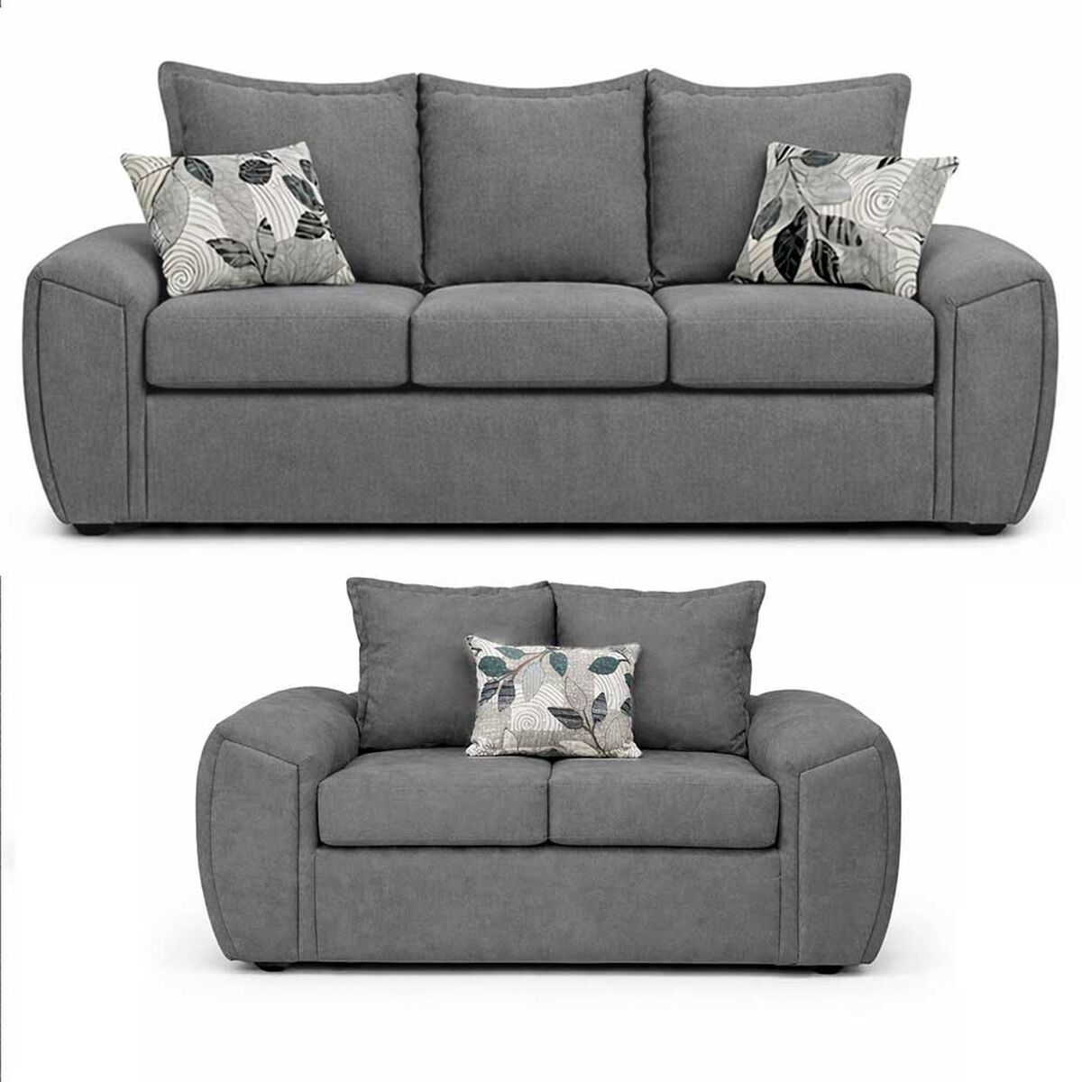 Juego de Living Elegant Detail New Houston 3-2 Cuerpos Gris