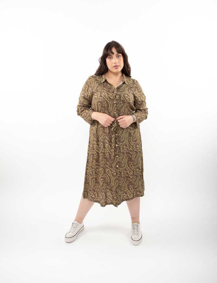 Vestido Midi Manga Larga Mujer Extralindas