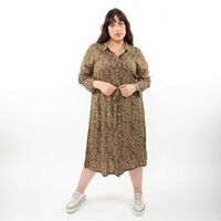 Vestido Midi Manga Larga Mujer Extralindas Verde