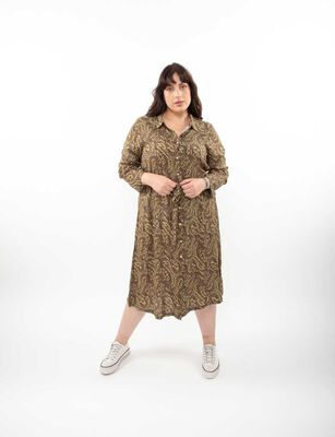 Imagen 1 del producto Vestido Midi Manga Larga Mujer Extralindas Verde