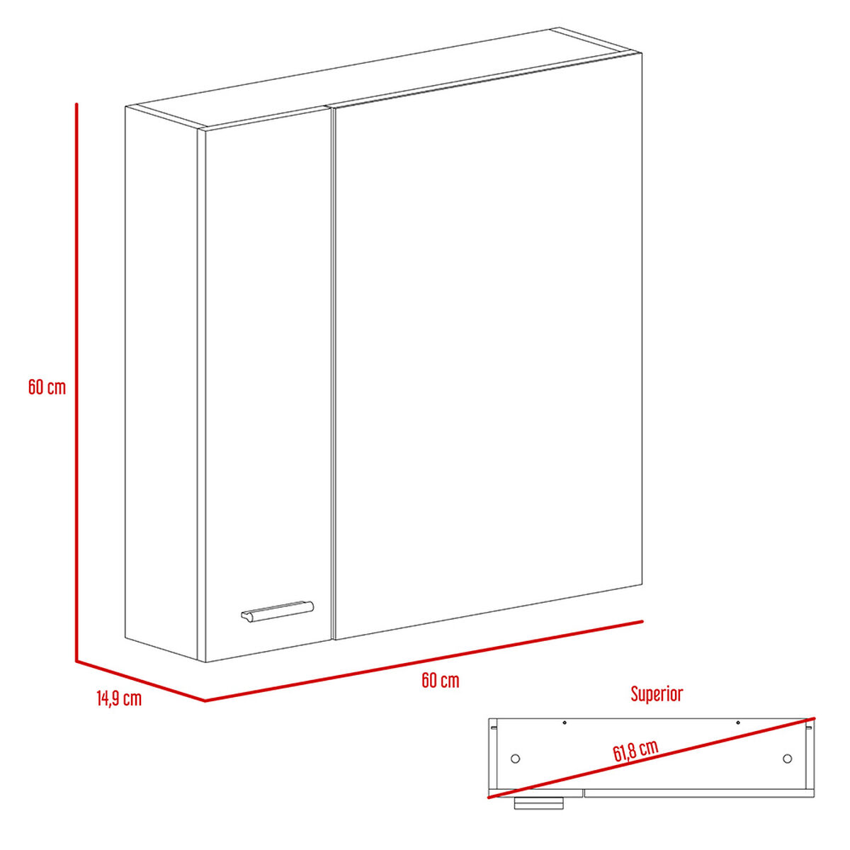 Botiquín + Mueble Lavamanos + Muro + Optimizador TuHome Bath 300