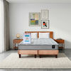 Combo Cama Europea Latam Home 2 Plazas Cannon BD Tela Beige + Textil + Respaldo + 2 Veladores Orion