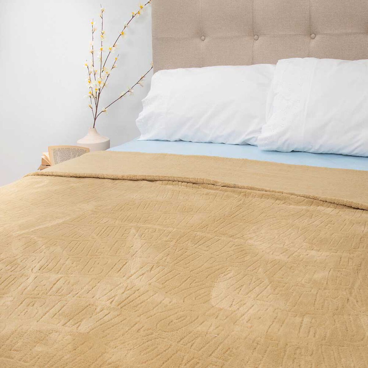 Frazada Poliéster Doral 2 Plazas Deluxe Taupe