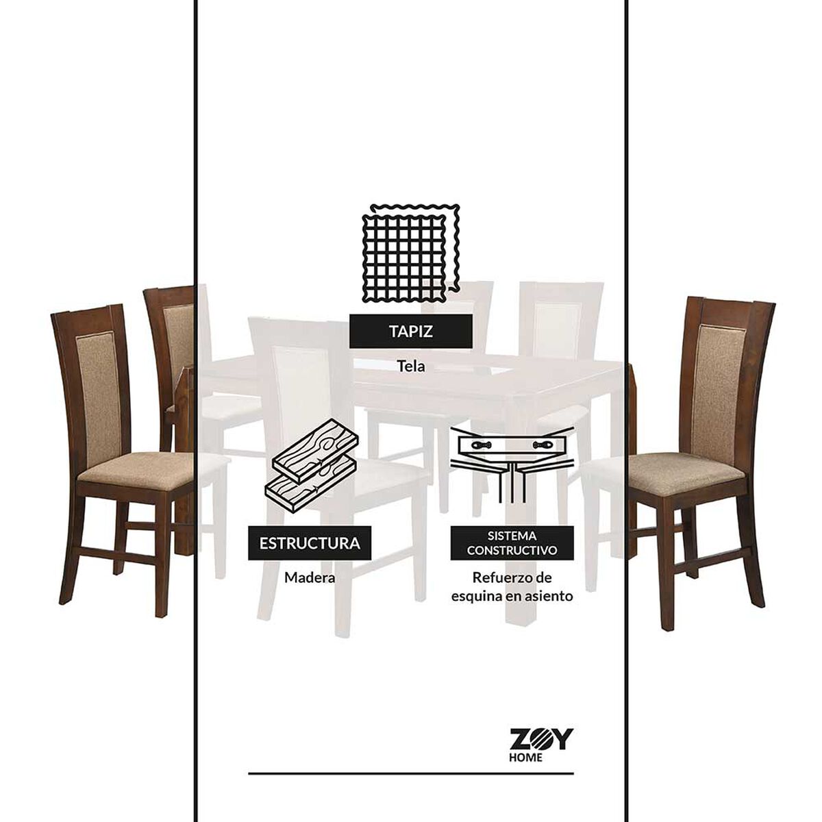 Juego de Comedor Bali 6 Sillas