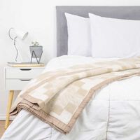 Frazada Reciclada Casanova 2 Plazas Beige, Black