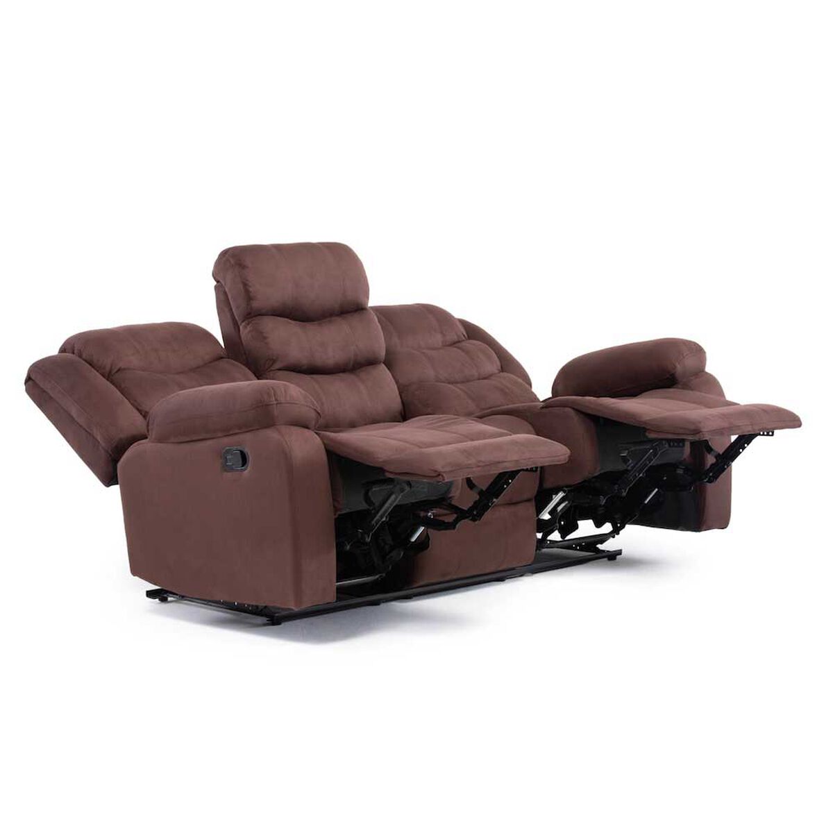 Sof&aacute; Reclinable Daniels Tradicional Norman 3 Cuerpos Caf&eacute; Oscuro