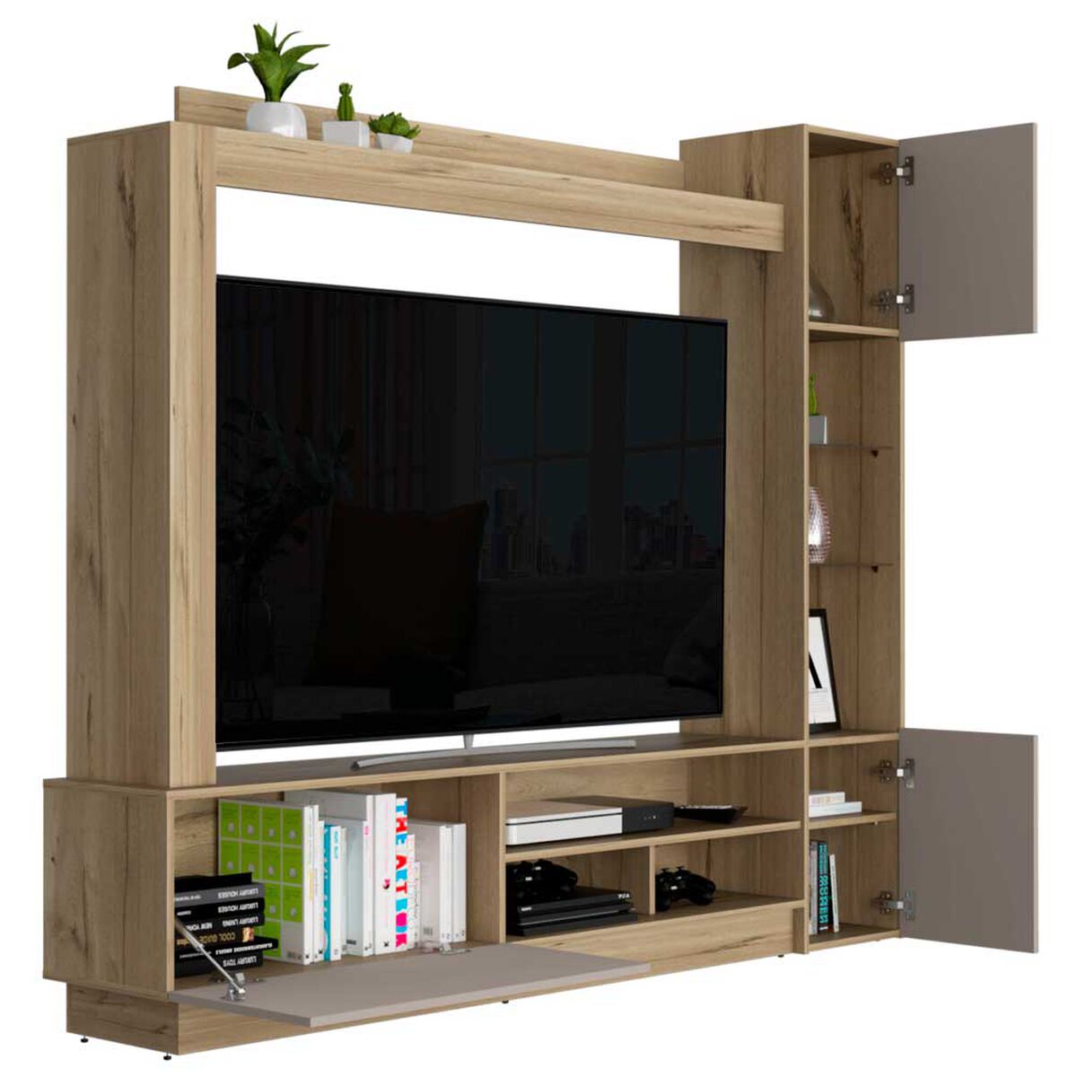 Centro de Entretenimiento TuHome Nizza Hasta 65" Duna Taupe
