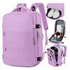 Mochila de Viaje Morada Laptop Compartimento Zapatos Impermeable De Gaune