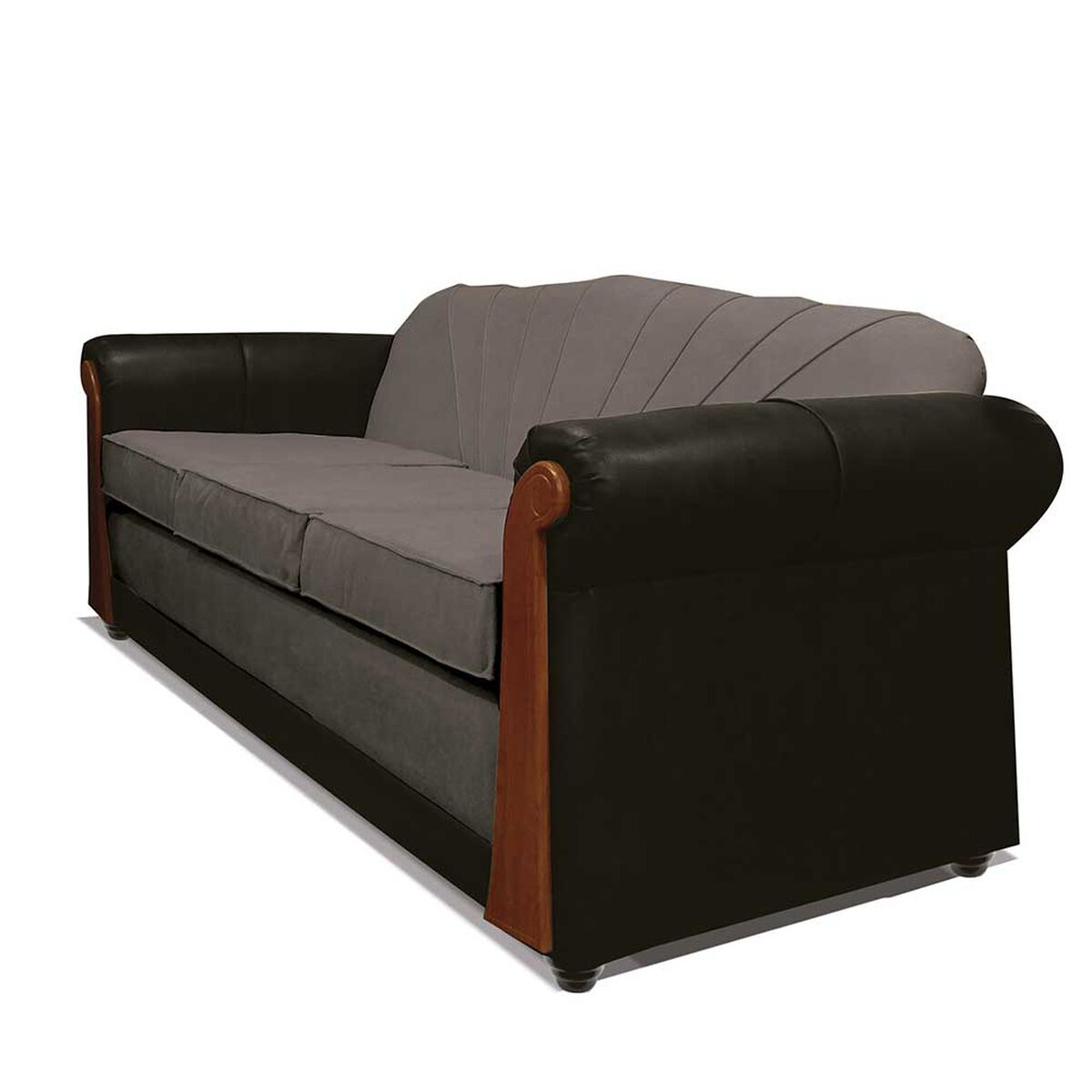 Sof&aacute; Elegant Detail Marsella 3 Cuerpos Tela/PU Caf&eacute;