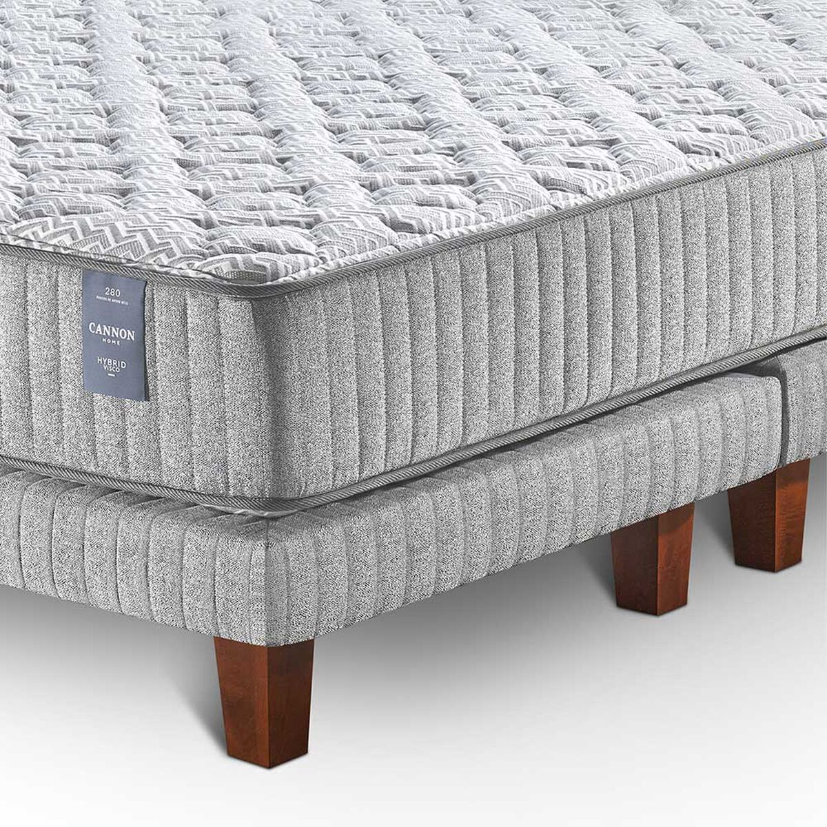 Juegos de Dormitorio Cama Europea Cannon Hybrid Visco 2 Plazas + 2 Almohadas