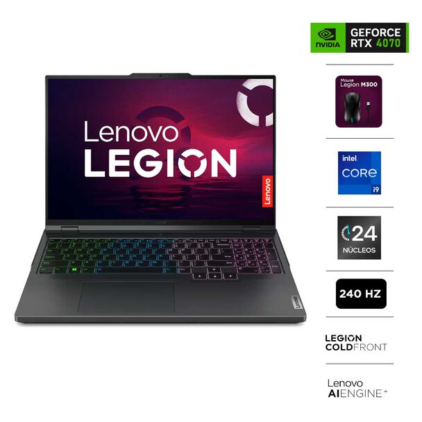 Notebook Gamer Lenovo Legion Pro 5 Core i9 32GB 1TB SSD 16"" NVIDIA RTX4070