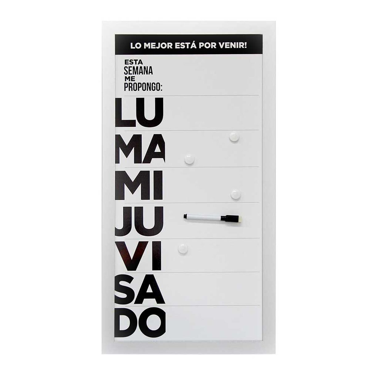 Pizarra Plástico Vgo Work 30 x 60 cm Blanco
