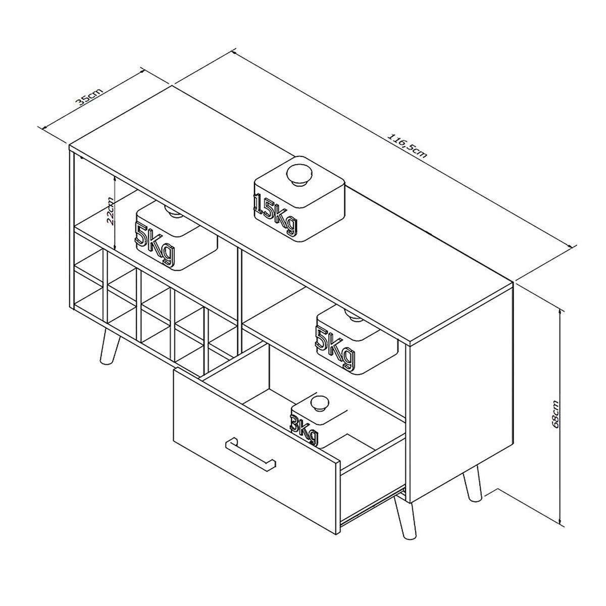 Rack TV Bar Jdo & Design Appunto Hasta 50" 