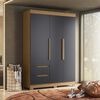 Clóset Vekkahome Vivacce 3 Puertas 2 Cajones Negro Café
