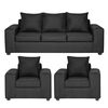 Juego de Living Innovamuebles Kahlo Sofá 3 Cuerpos + Dos Sillones 1 Cuerpo Negro