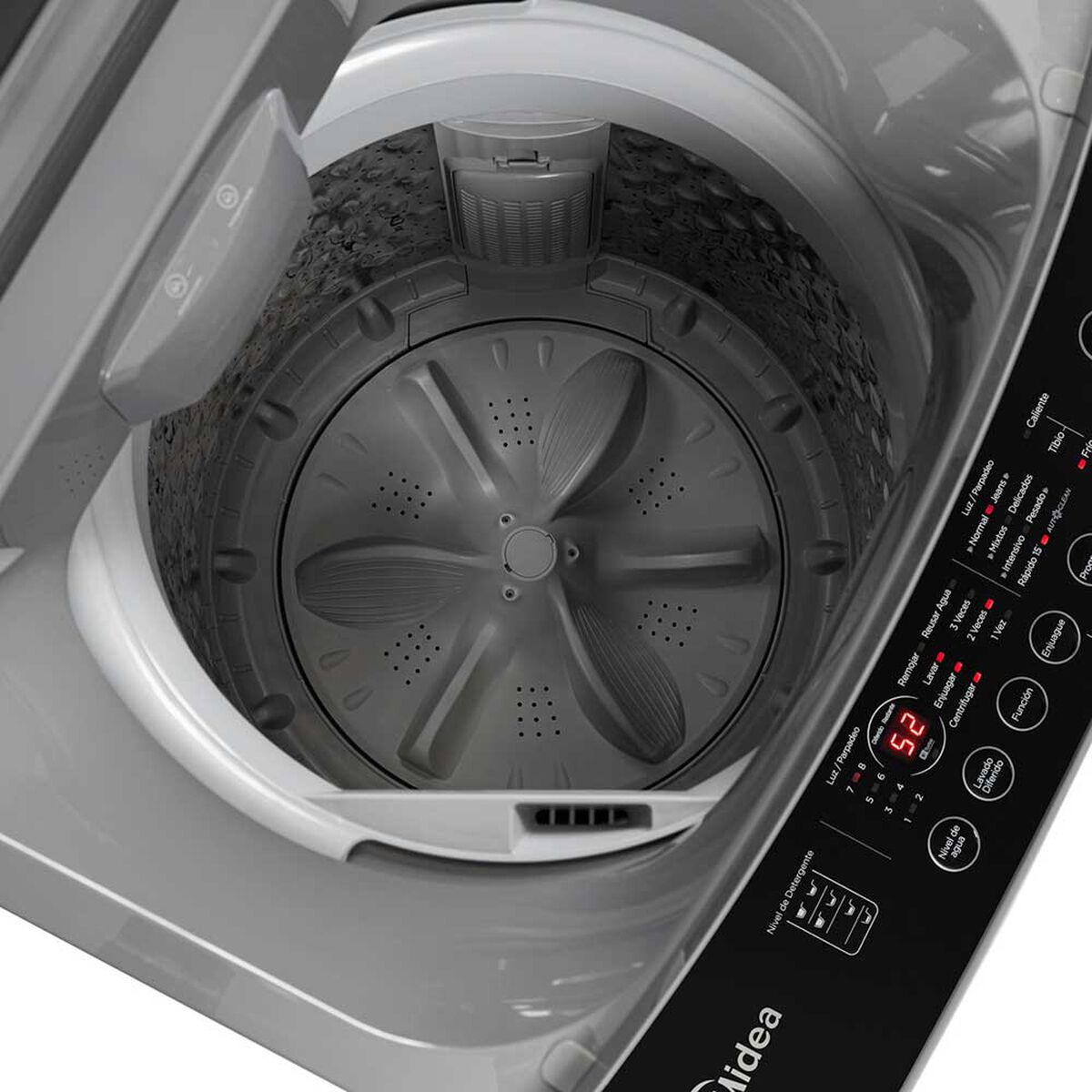 Midea Lavadora Automática MLS-095GE04N 9,5 kg Gris Superior Acero Inoxidable