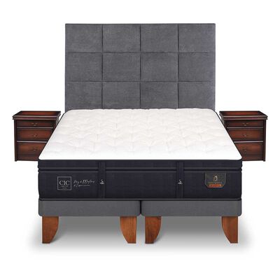 Cama Europea CIC Base Dividida Súper King Súper Premium + Respaldo + Veladores