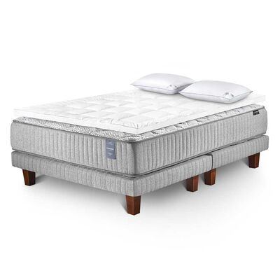 Juegos de Dormitorio Cama Europea Cannon Hybrid Visco 2 Plazas + 2 Almohadas + 1 Topper