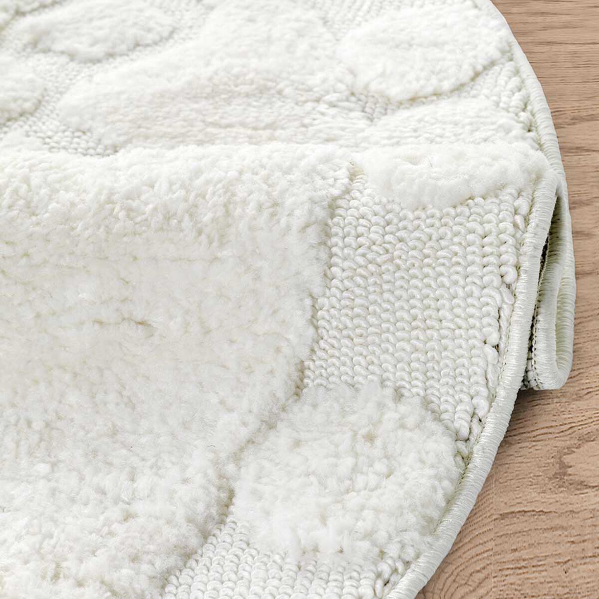 Alfombra Redonda Modalfo Palafito Blanca 160 x 160 cm