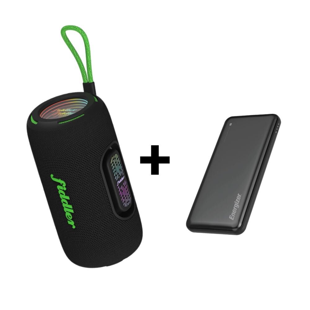 FIDDLER Combo Parlante Inalámbrico Rocket 20W - Powerbank 10.000