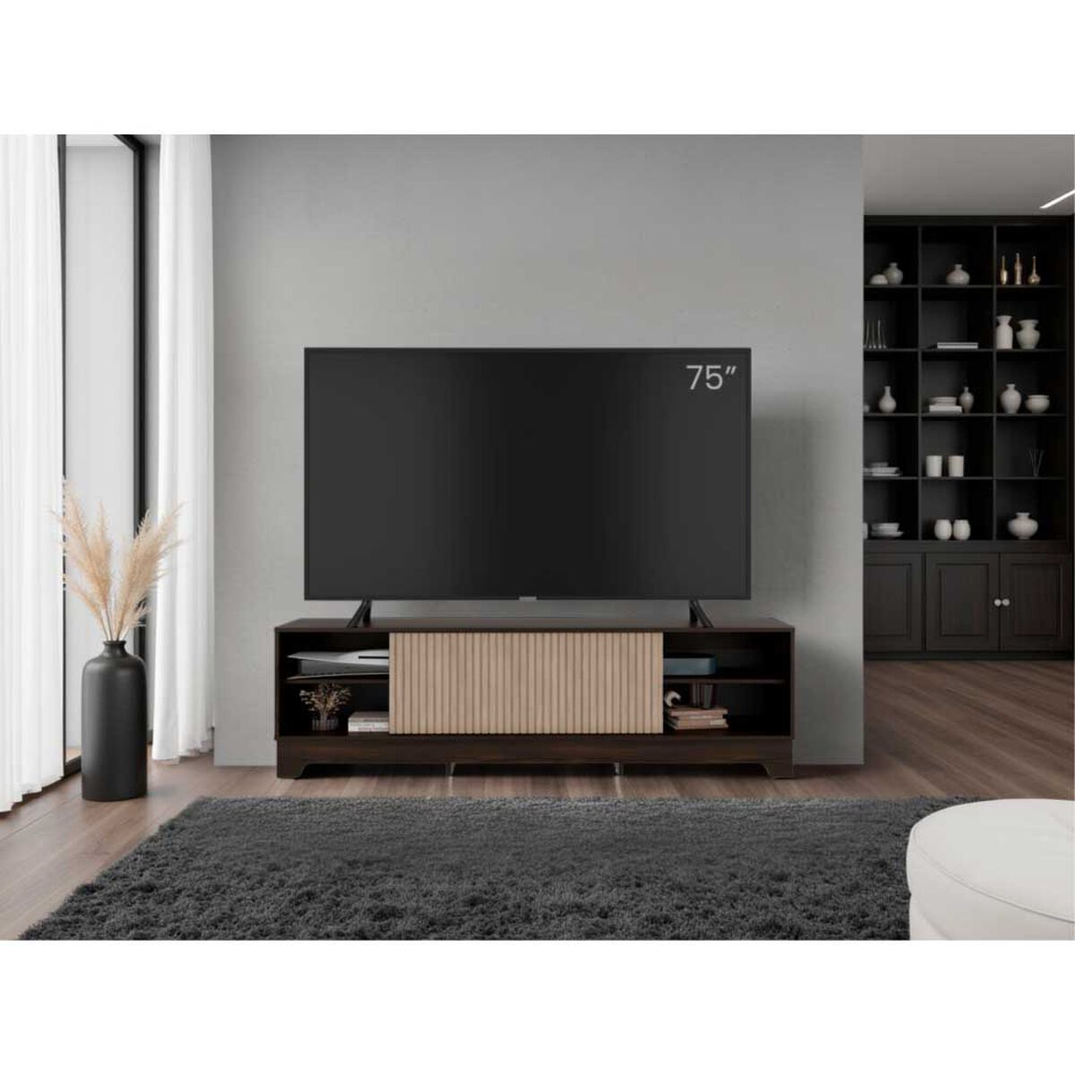 Rack Tuhome Smith Hasta 75" Nogal Europeo-Roble Natural
