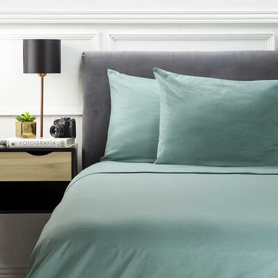 Imagen 1 del producto Juego de Sábanas Embossed Zibel 1,5 Plazas Liso Verde