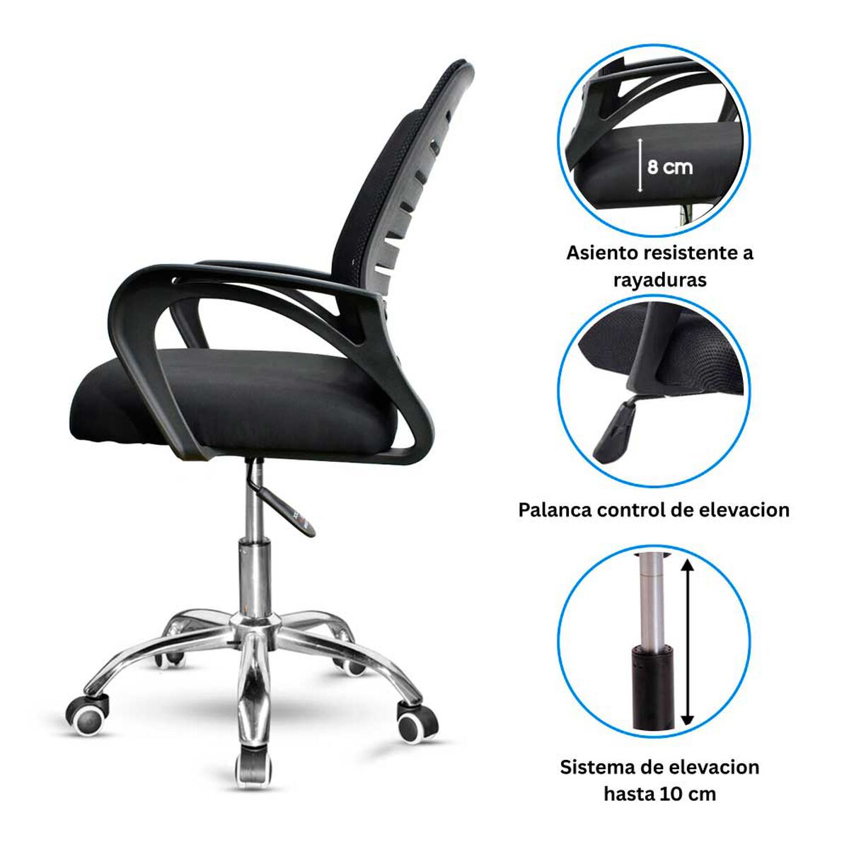 Silla de Escritorio Arthome Budapest Negra