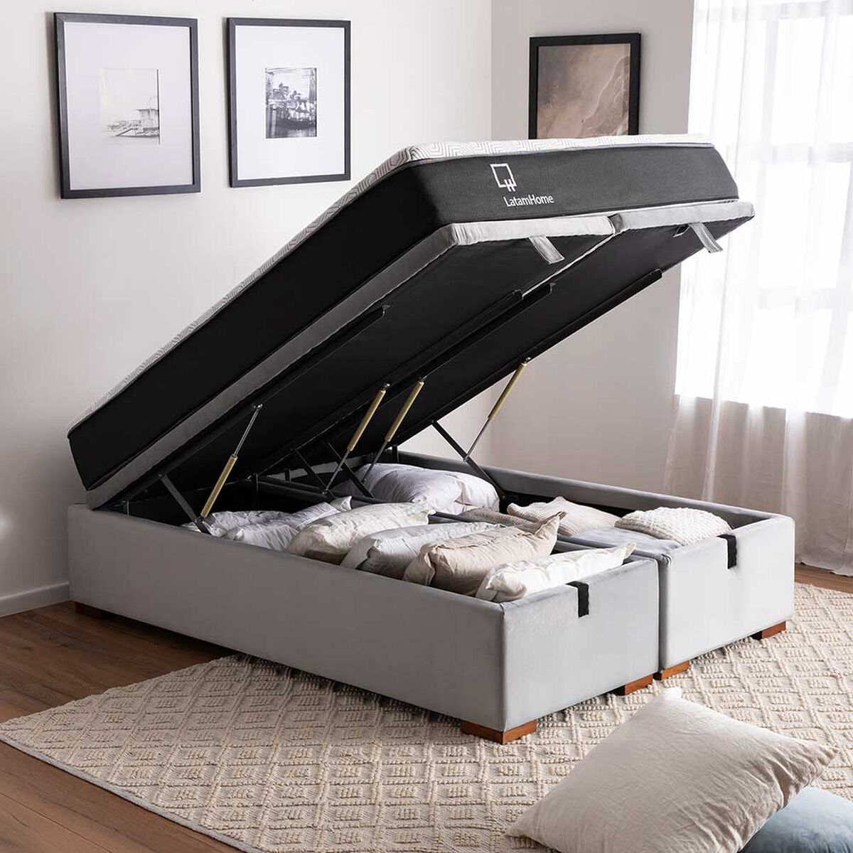 Cama Europea Boxet Latam Home Base Dividida 2 Plazas Zen Best