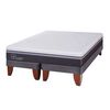 Combo Cama Europea CIC Base Dividida 2 Plazas Ortopedic Advance + Respaldo + 2 Veladores CIC Genova + Pack Almohadas Celta Imperial Soft