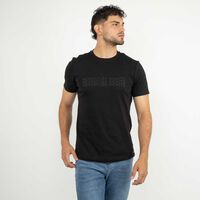 Polera Estampada Hombre Zibel Negro, Tabaco