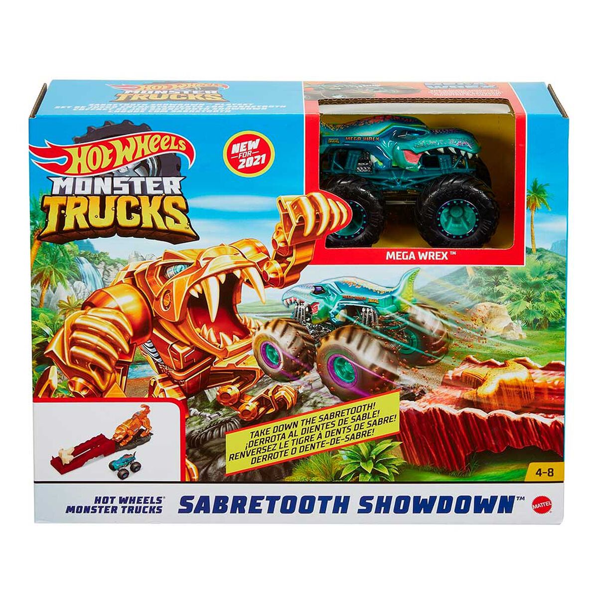 Pista de Auto Ataque de Diente de Sable Hot Wheels Monster Trucks