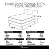 Cama Europea Latam Home 1,5 Plazas Cannon Gris