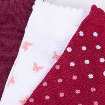 Imagen 2 del producto Pack 3 Calcetines Mujer Icono Burdeo