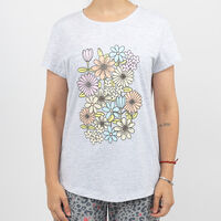 Polera de Pijama Mujer Icono Gris, Lila, Rosado