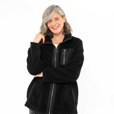 Chaqueta Peluda Mujer Portman Club Negro