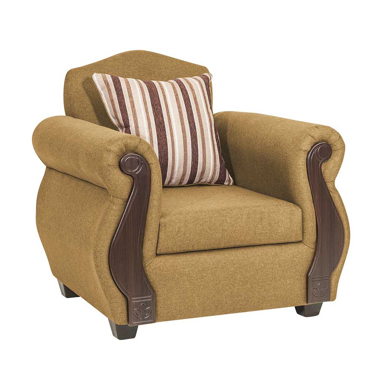 Juego de Living Innovamuebles New Bugambilia Sofá 3 Cuerpos + Dos Sillones 1 Cuerpo Oro
