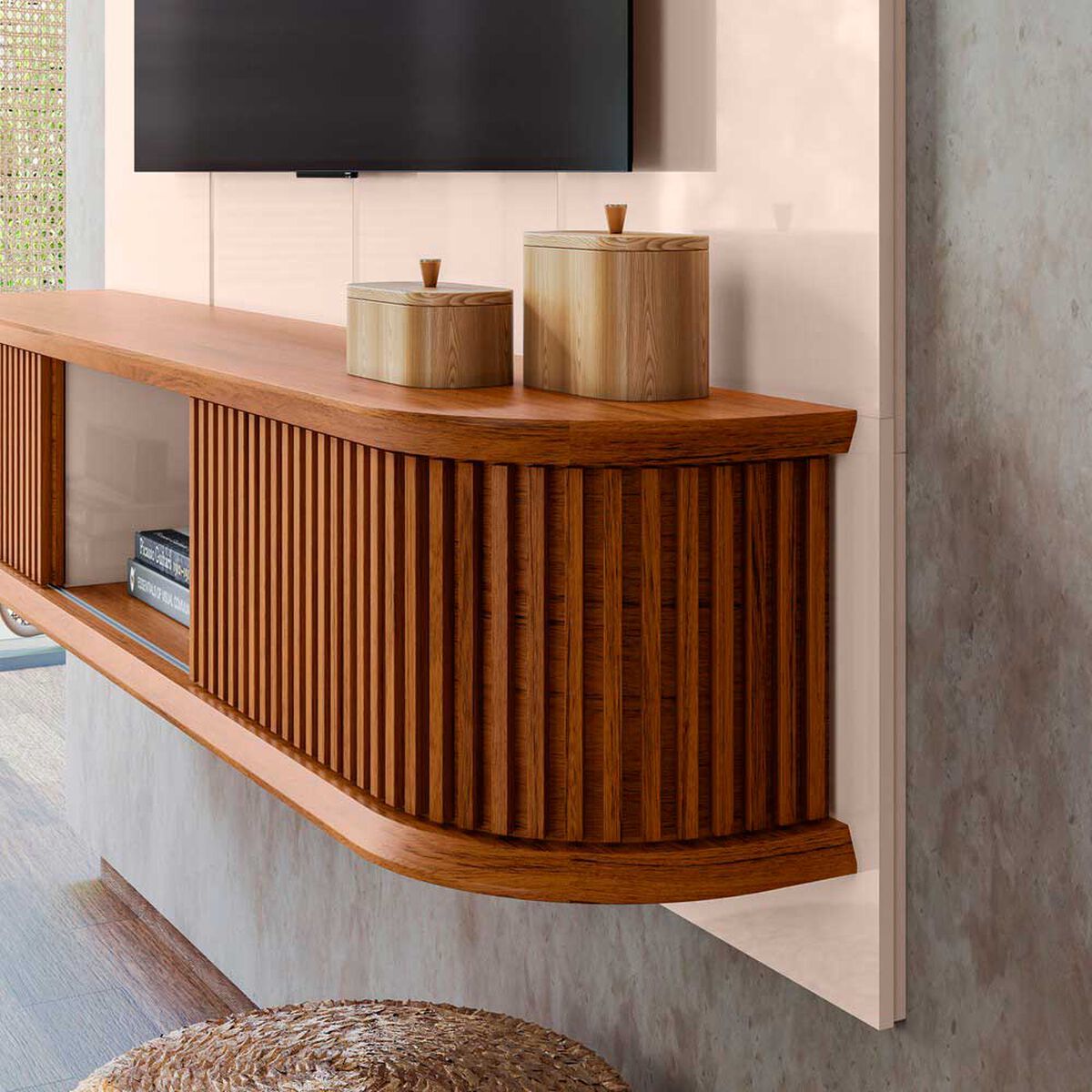 Panel TV Altavision Capri Blanco y Café