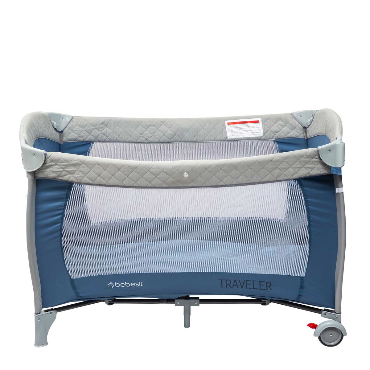 Cuna Corral Con Mudador Pack & Play Traveler Azul Bebesit