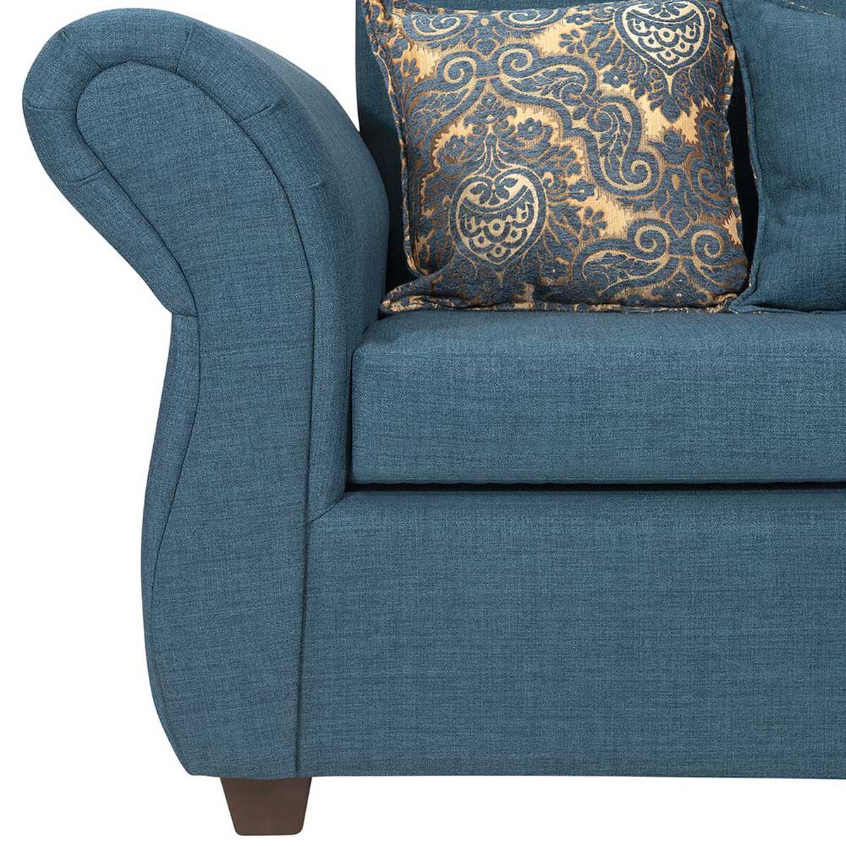 Sofá Seccional Derecho Essenza New Isabella Tela Catania Chaise longue + Sofá 2 Cuerpos Turquesa