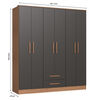 Closet Vekkahome Americano 6 Puertas 2 Cajones Grafito