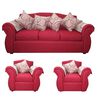 Juego de Living Almore San Ramon Sofá 3 Cuerpos + Dos Sillones 1 Cuerpo Rojo