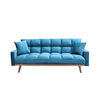 Combo Juego de Comedor Casanova Milan 6 Sillas Café + Sofá Cama Casanova Batik 3 Cuerpos Azul