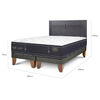 Cama Europea CIC Base Dividida King Grand Premium + Respaldo Milan Negro