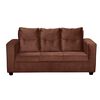 Juego de Living Diseño A&M Home Loreto Sofá 3 Cuerpos + 2 Pouf 1 Cuerpo  Chocolate Felpa